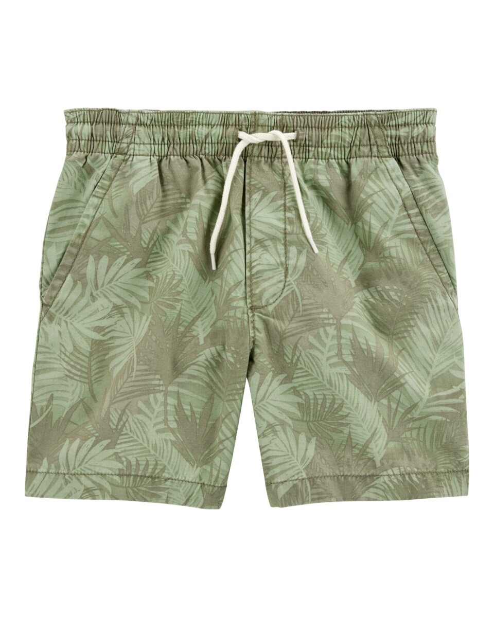 Short de algodón, estampado, verde 