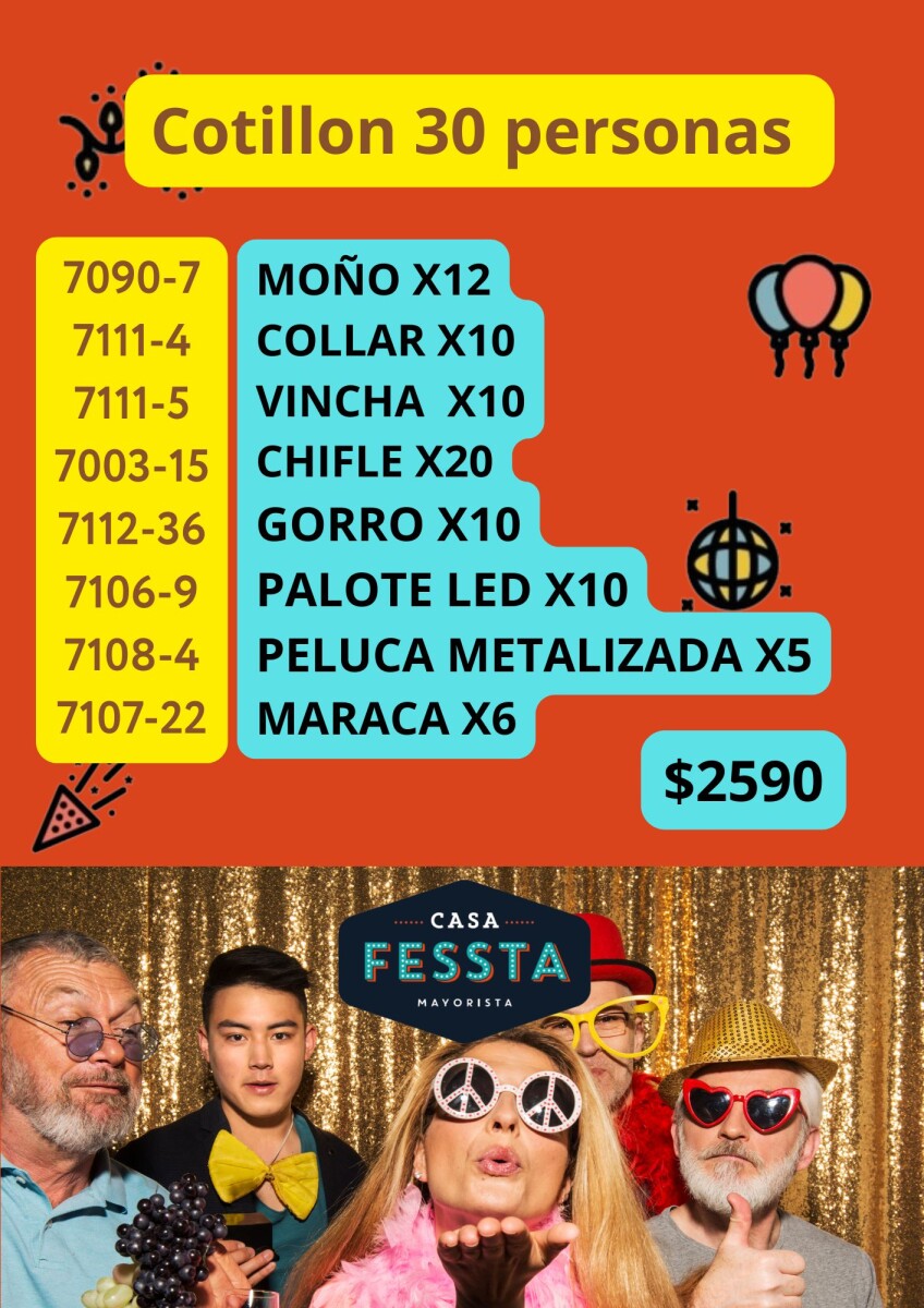Combo de Cotillon 30 Personas 