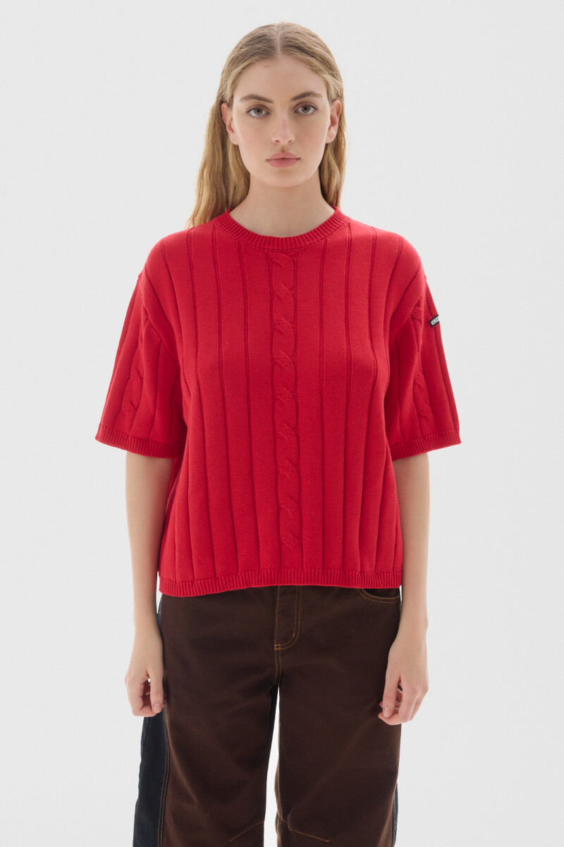 Knit T-shirt Jody Rojo
