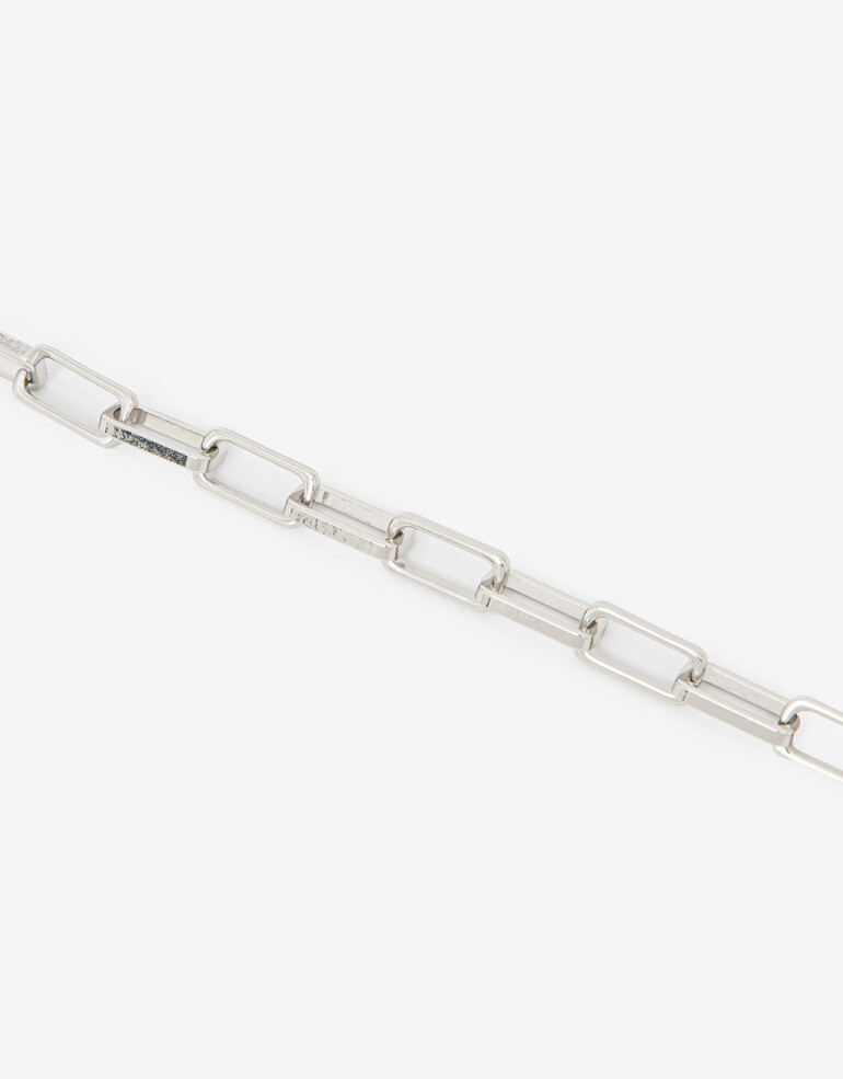 Collares Cortos Metal Collar Corto Metal Eslabones - Plateado Rodio