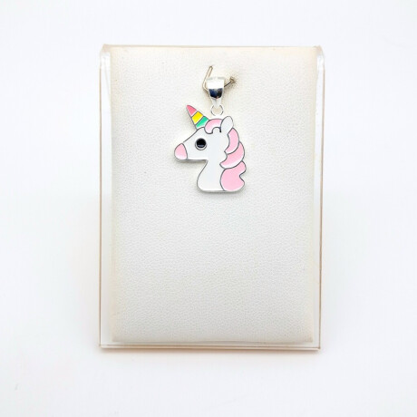 Dije de Plata 925 Unicornio con esmalte 2 cm x 1.6 cm