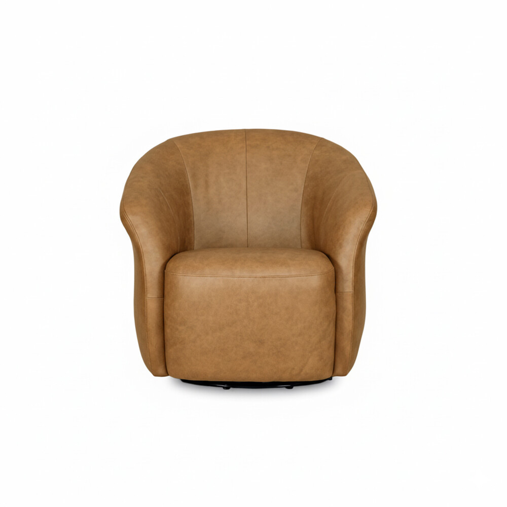 Butaca Giratoria 1 Cuerpo Air Vintage - 100% Cuero Mostarda