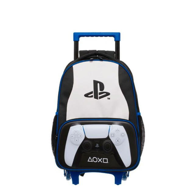 Mochila Play Station Con Carro Negro - Azul