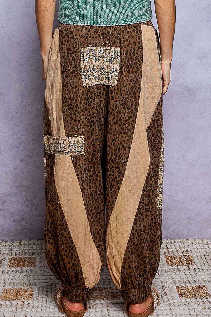 PANTALON PATCHWORK Leopardo