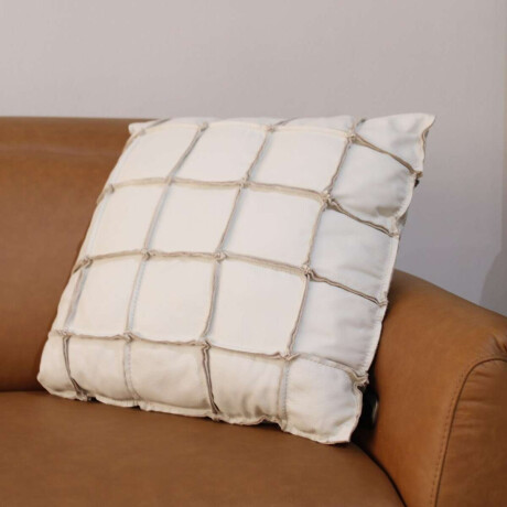 Almohadón Cuero 48x48cm Fio Beige