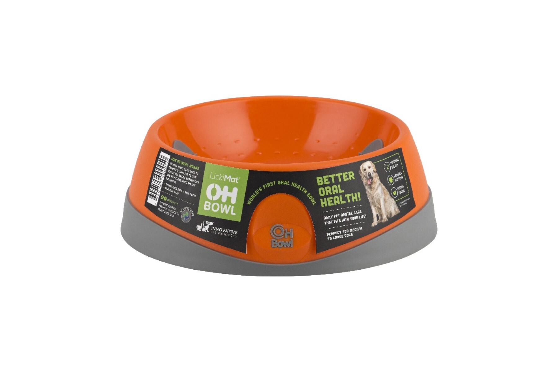 LICKIMAT OH BOWL PARA PERROS M NARANJA 