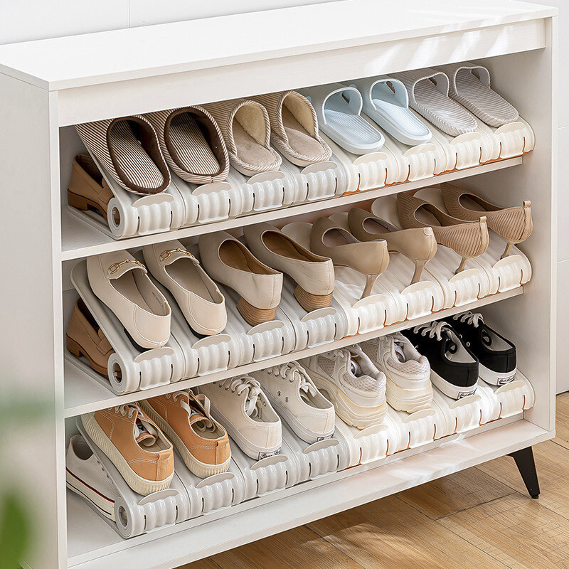 Soporte organizador doble para zapatos ajustable Soporte organizador doble para zapatos ajustable