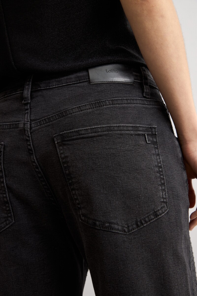 Jean wide leg Jade brillos negro