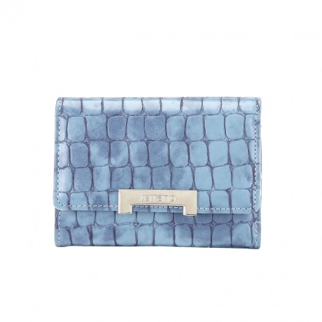 Monedero Venecia Croco Celeste