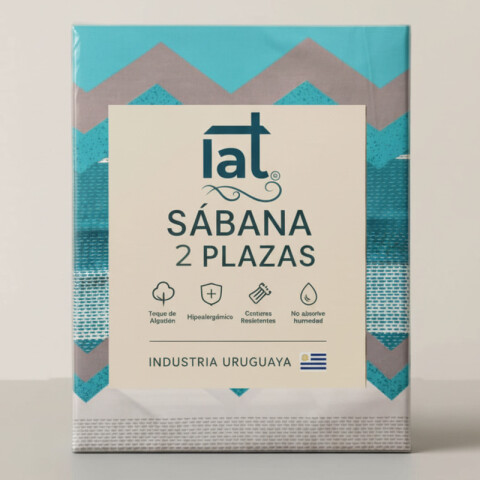Juego De Sabanas 2 Plazas Toque Algodón Sommier Azul - Zigzag Juego De Sabanas 2 Plazas Toque Algodón Sommier Azul - Zigzag