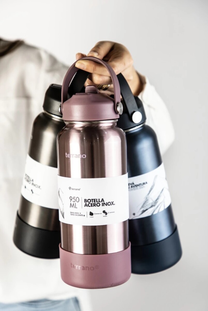 BOTELLA TERRANO TERMICA CON PICO 950ML NEGRO META 