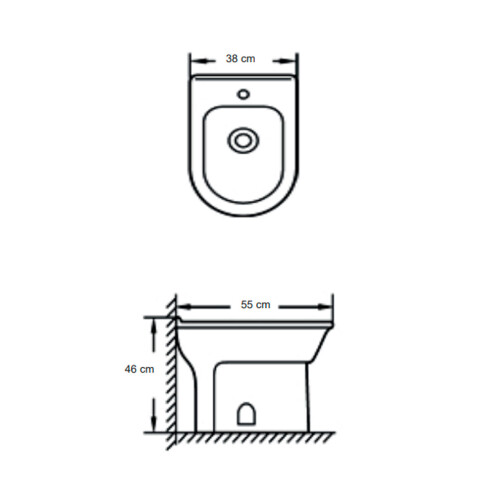 Bidet Blanco Brillo Sin Transferencia De Porcelana Sanitaria Enol Aqualia Utiliza Griferia Frontal 000
