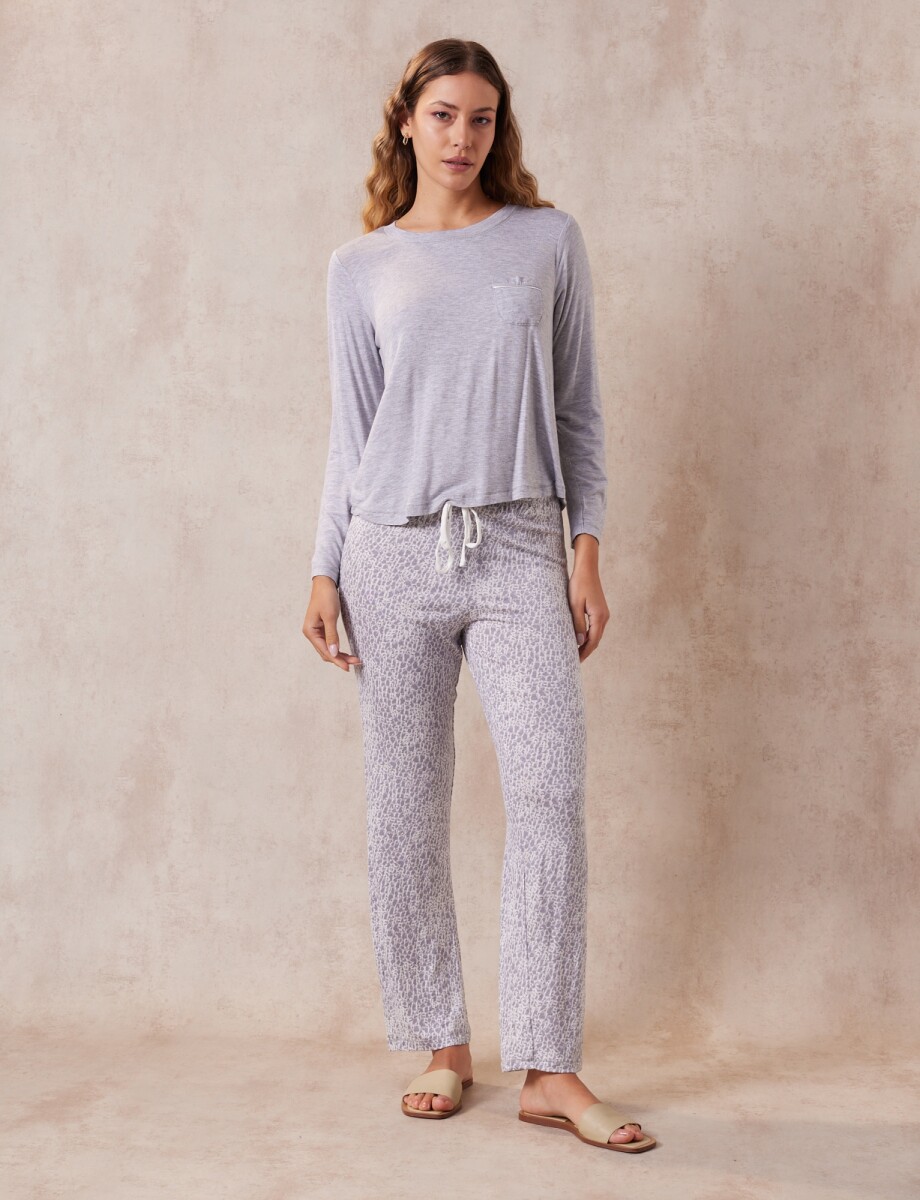 Pijama Con Pantalón - Gris/multi 