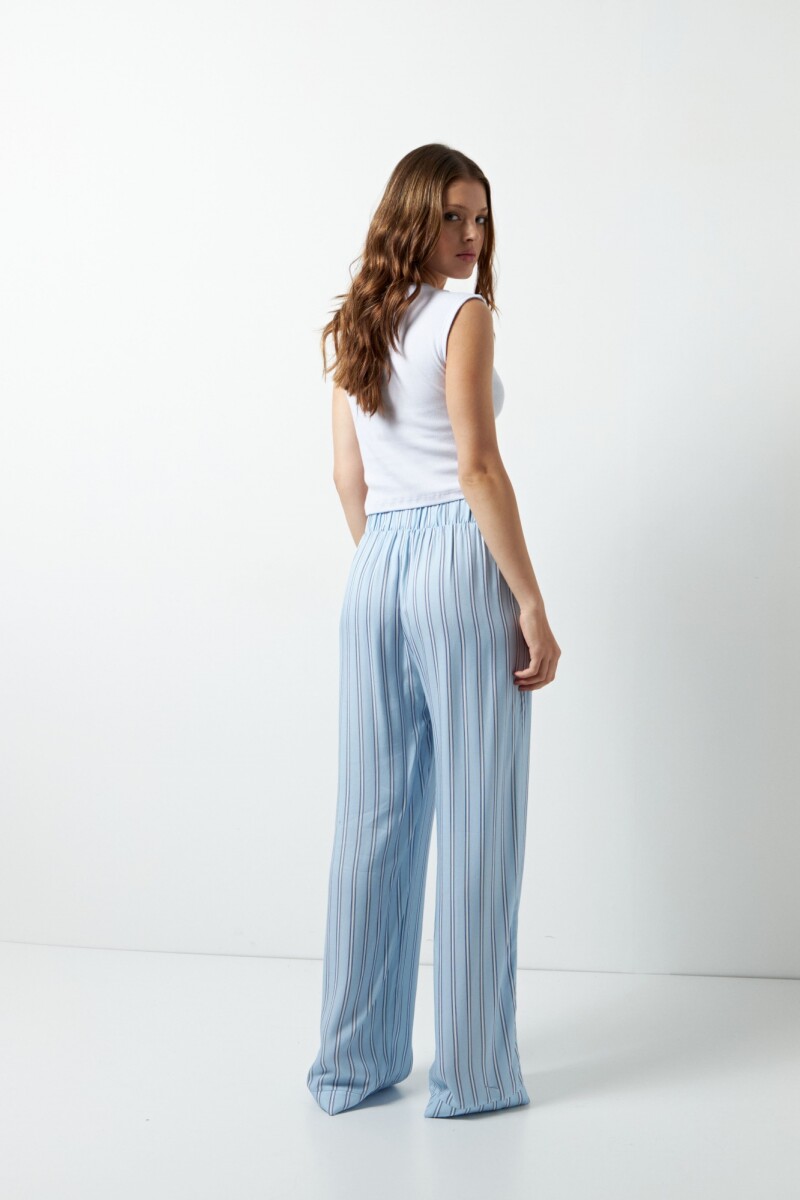 PANTALON EROS Blanco/Celeste
