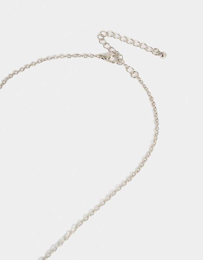 Cadena Corta con Dije Strass Corazón Cadena Con Dije De Corazón - Plateado