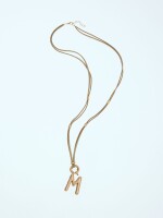 Collar De Cordón Con Letra beige