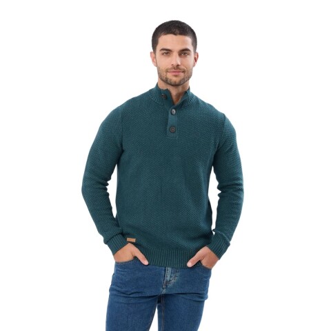 BUZO TEJIDO C/BOTONES S-XXL VERDE