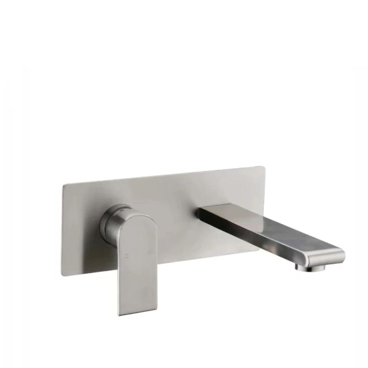 Grifería De Lavatorio Monocomando De Pared Loft Gris Satinado 