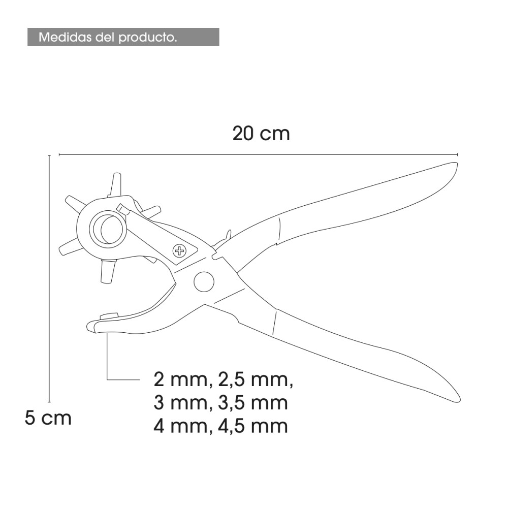 Pinza Sacabocado Perforadora 8 Pulgadas Hueco Cuero Cartón Pinza Sacabocado Perforadora 8 Pulgadas Hueco Cuero Cartón