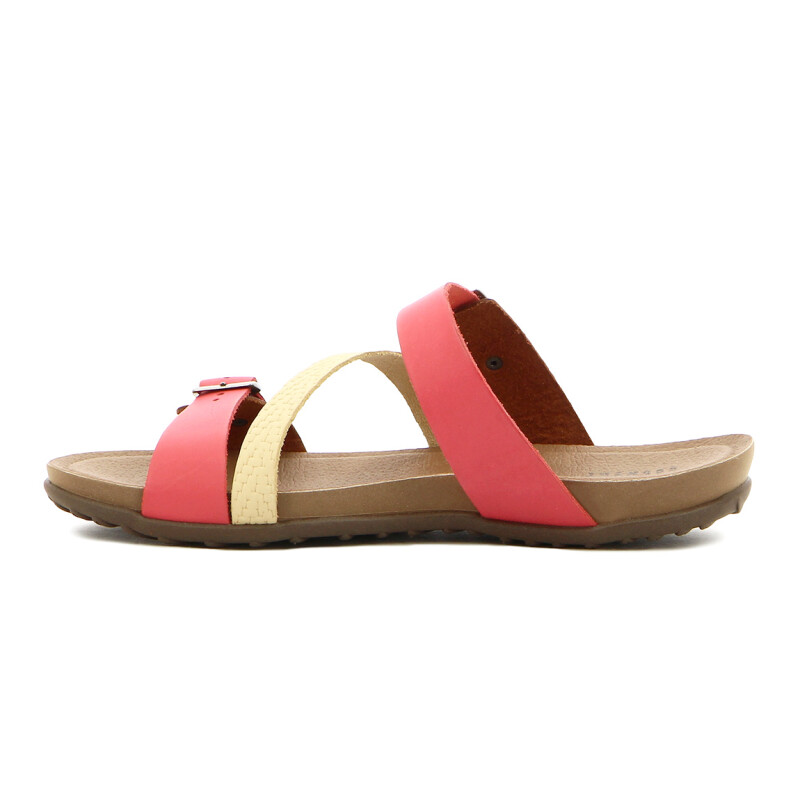 Country Sandalia Casual Tres Tiras C/dos Hebillas Telha-multicolor