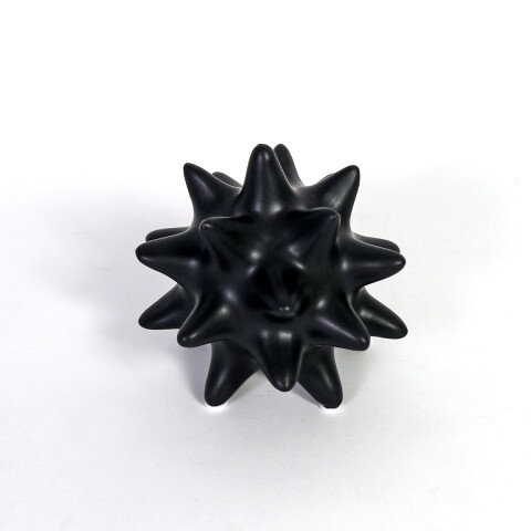 FIGURA CERAMICA NEGRA C/PUNTAS 13X12CM Unica