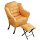 Silla Sillón Butaca Lazy Con Posapie Otomano Bolsillo Amarillo