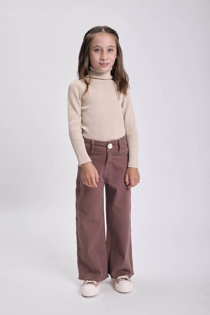 Polera punto rib Beige
