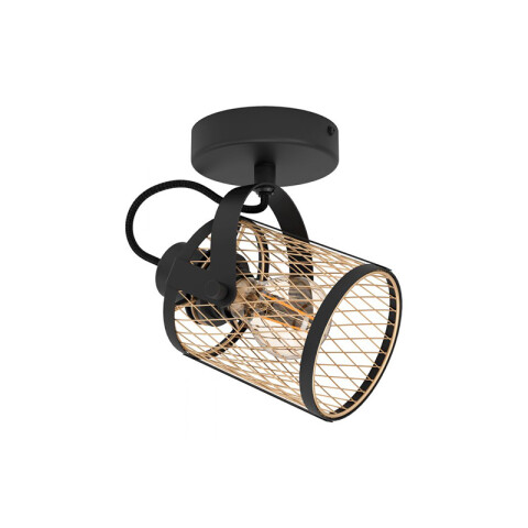 Spot articulado acero negro reja rombo E27 DELLOW EG4094