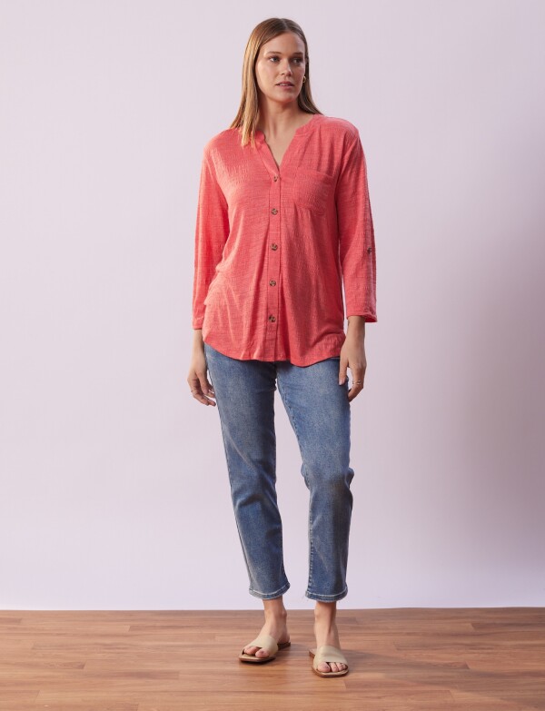 Blusa Botones CORAL