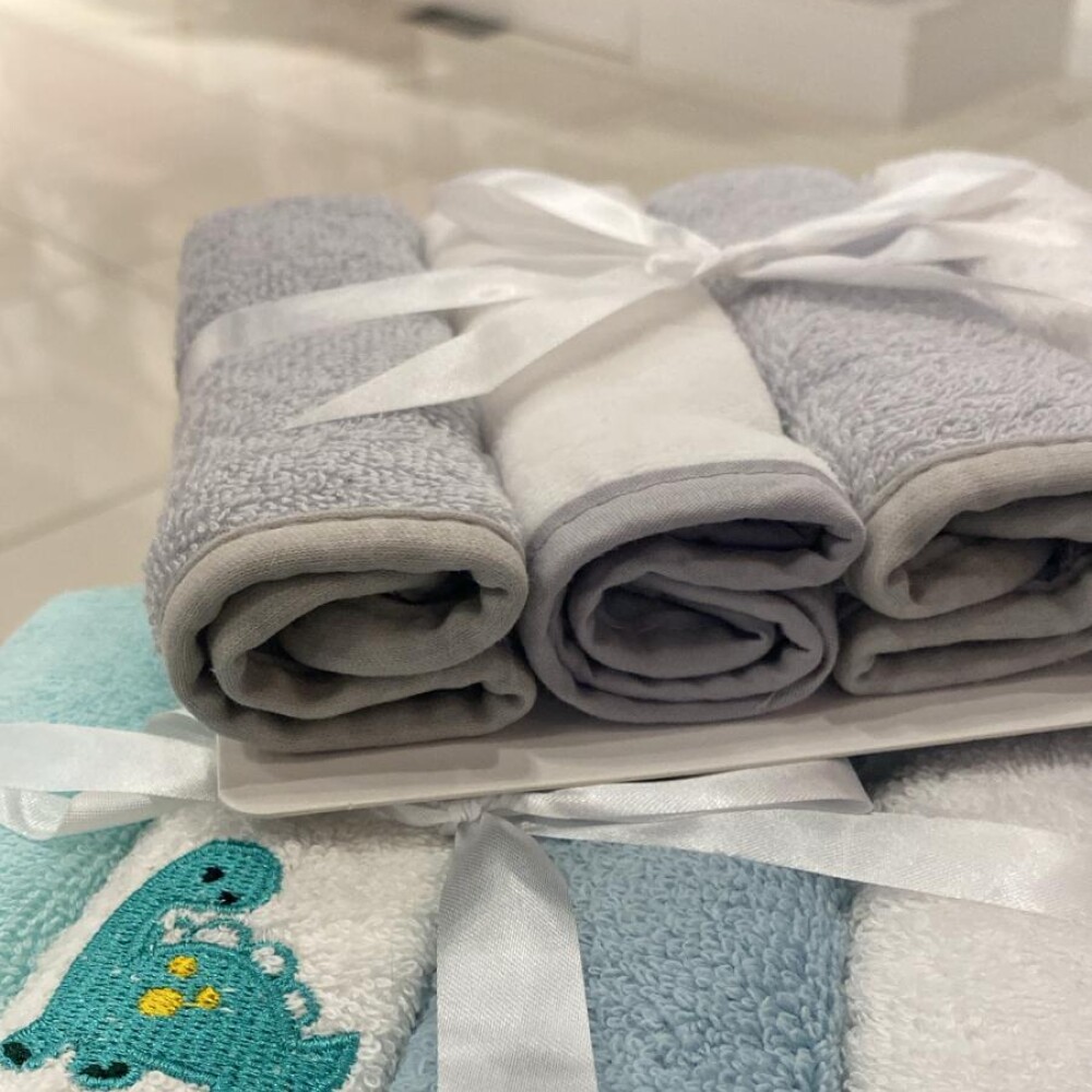 Set babitas toalla x4 SUMMER Gris estrella