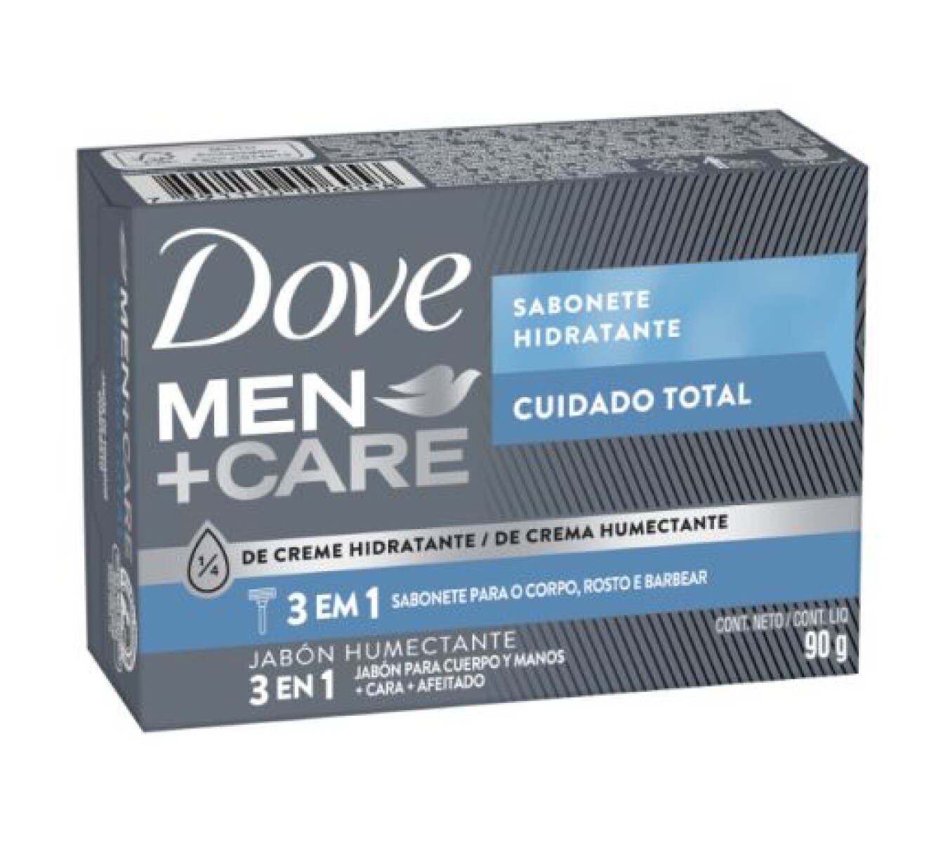 Dove Jabón en Barra Cuidado Total Men+Care 90g | Limpieza y Frescura Masculina