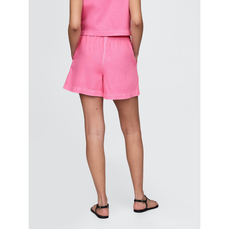 DENIM EASY PULL ON SHORT GMT DYE COLOR FRENCH PINK