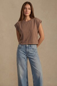 Remera Algodon Lavado Marron