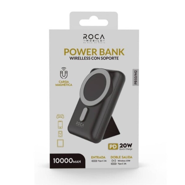 Cargador Portatil Power Bank Roca 10000Mah Tipo C Magnetico Cargador Portatil Power Bank Roca 10000Mah Tipo C Magnetico