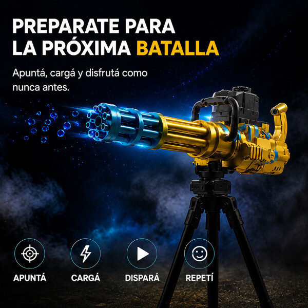Ametralladora Automática Hidrogel + Trípode Recargable Color Amarillo