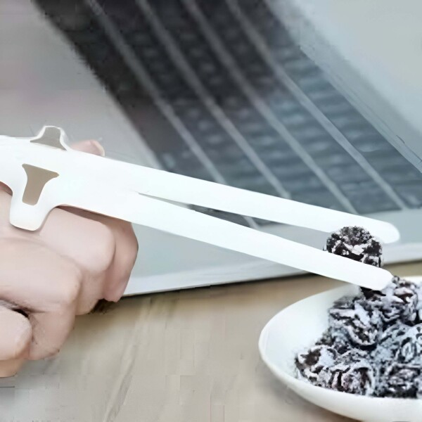 Palillos Para Comer Sin Ensuciar las Manos Dedos Plástico Color Blanco