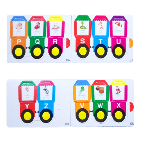 Juego didáctico rompecabeza tren con letras e imágenes Juego Didáctico Rompecabeza Tren Con Letras E Imágenes
