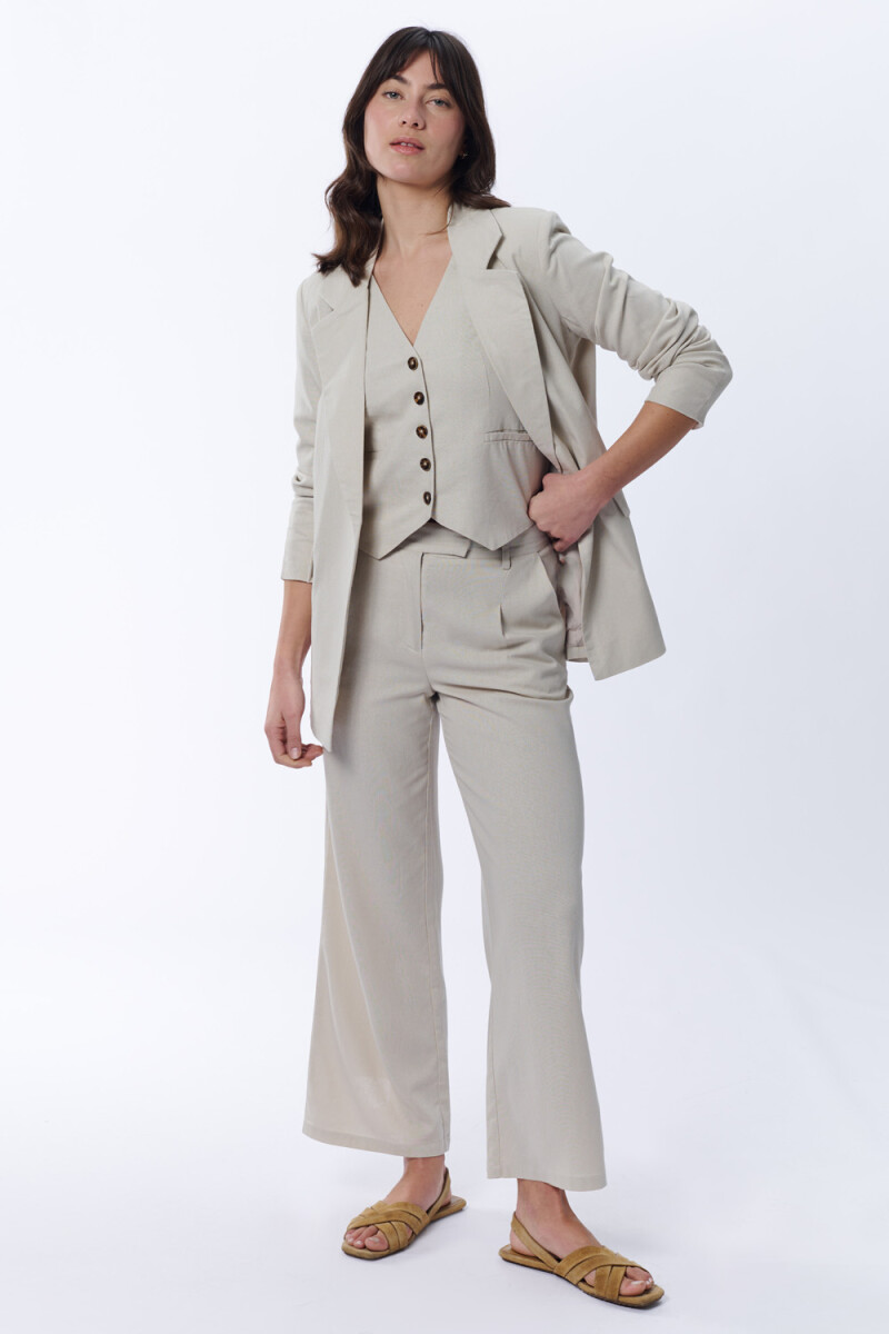 Blazer con lino Beige