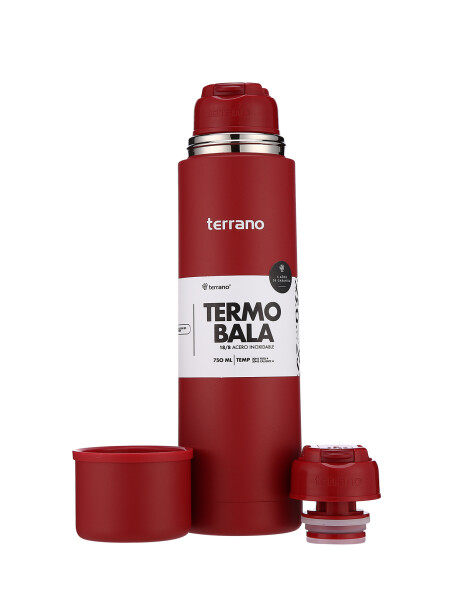 Termo Bala 750ML Metalizado Rojo