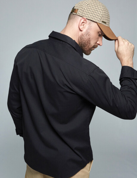 Camisa m/l lisa negro