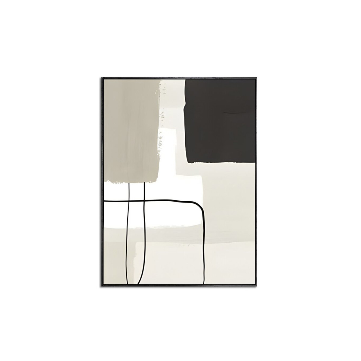 CUADRO CANVAS 30x40 MARCO ABSTRACTO BEIGE NEGRO 1 