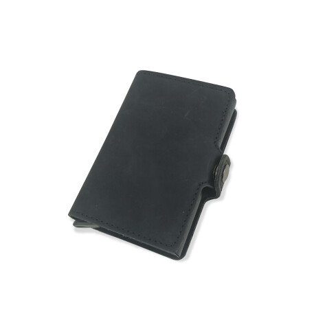 Billetera automatica de cuero Negra