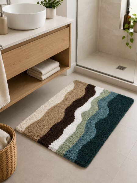 ALFOMBRA DE BAÑO TUFFTED MULTICOLOR