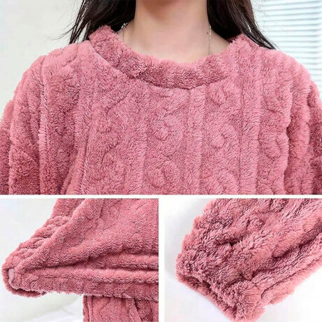 Conjunto Pijama Jogging Peluche Abrigo Buzo Pantalón Rosa