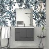 Mueble de baño suspendido Orquidea negro 80 cm con bacha de resina Mueble De Baño Suspendido Orquidea Negro 80 Cm Con Bacha De Resina