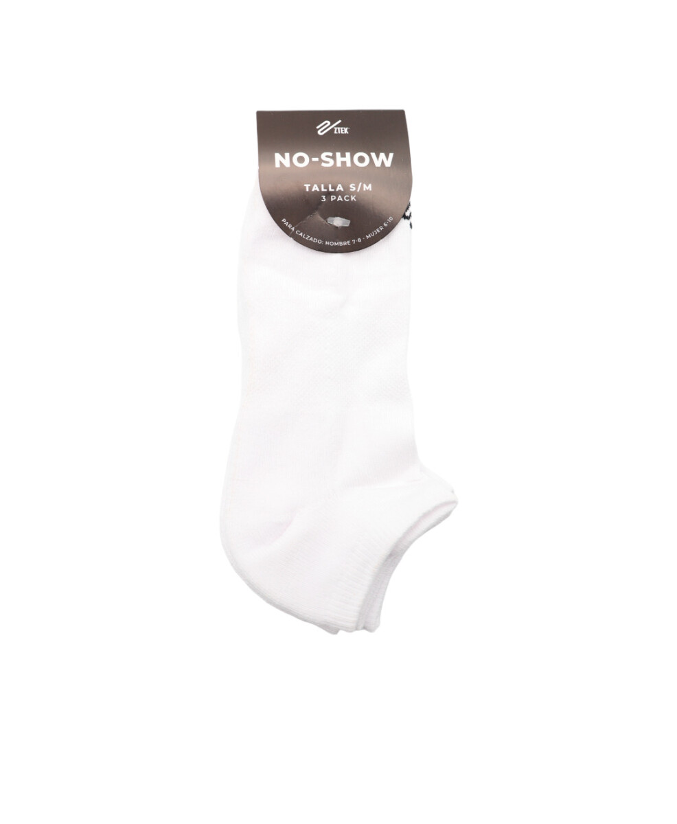 Medias Ztek No Show 3-Pack Unisex - Blanco 