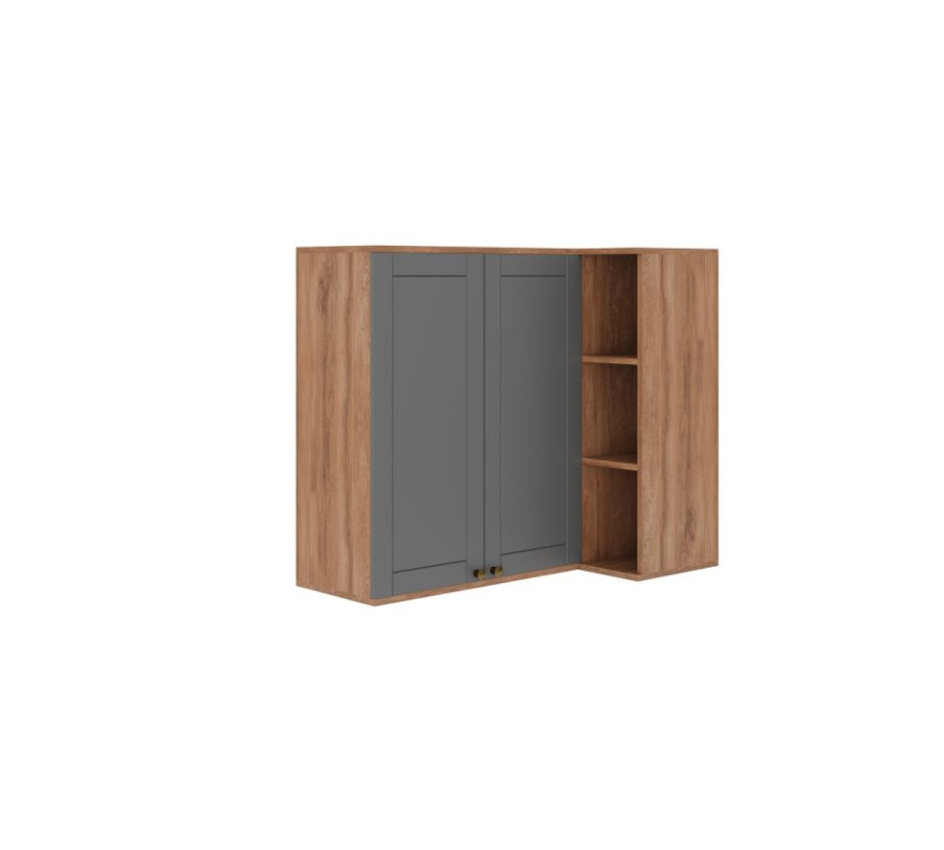 Aéreo Esquinero Americana 80cm 2 Puertas Gris
