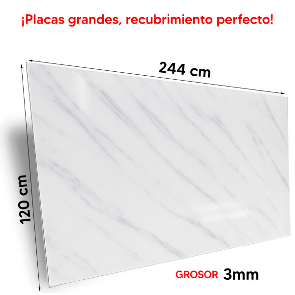 Revestimiento De Pared Placa Pvc Flexible 2.44 X 1.22mts GRIS