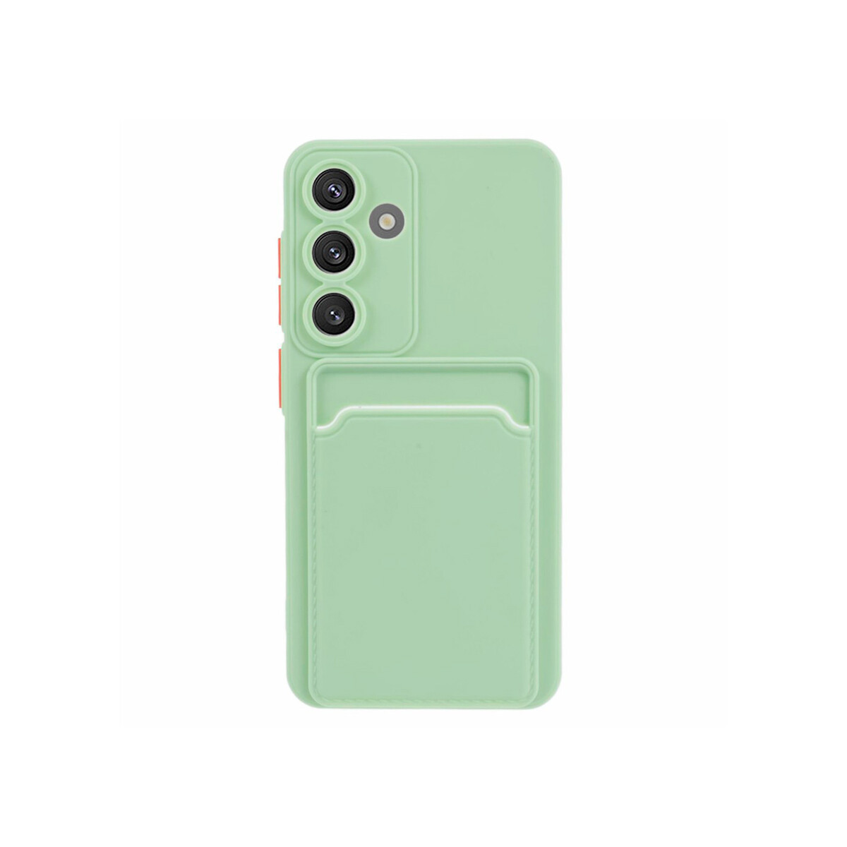 Protector Samsung Galaxy S24 con porta tarjeta color verde 