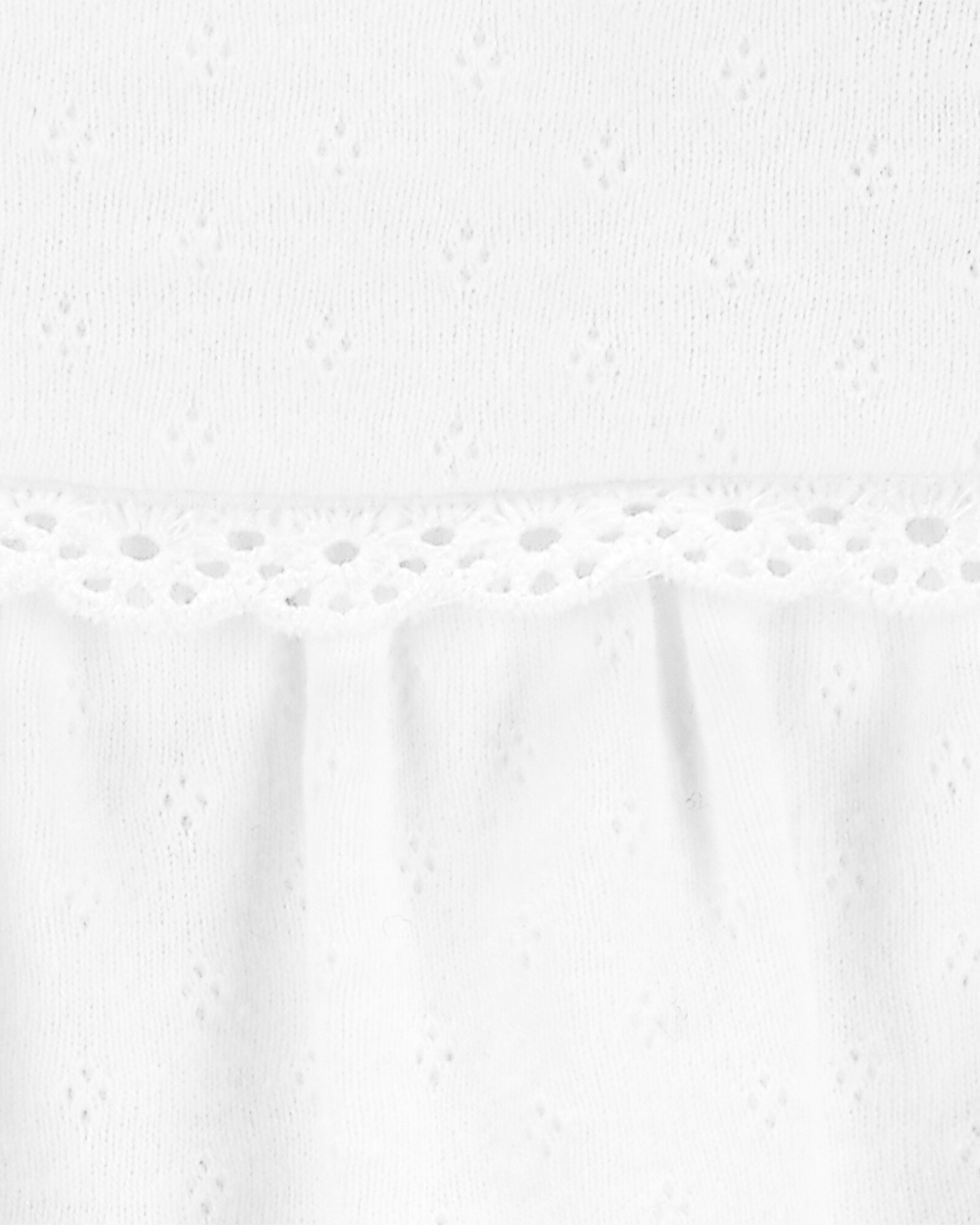 Body de algodón calado, con volados, blanco Sin color
